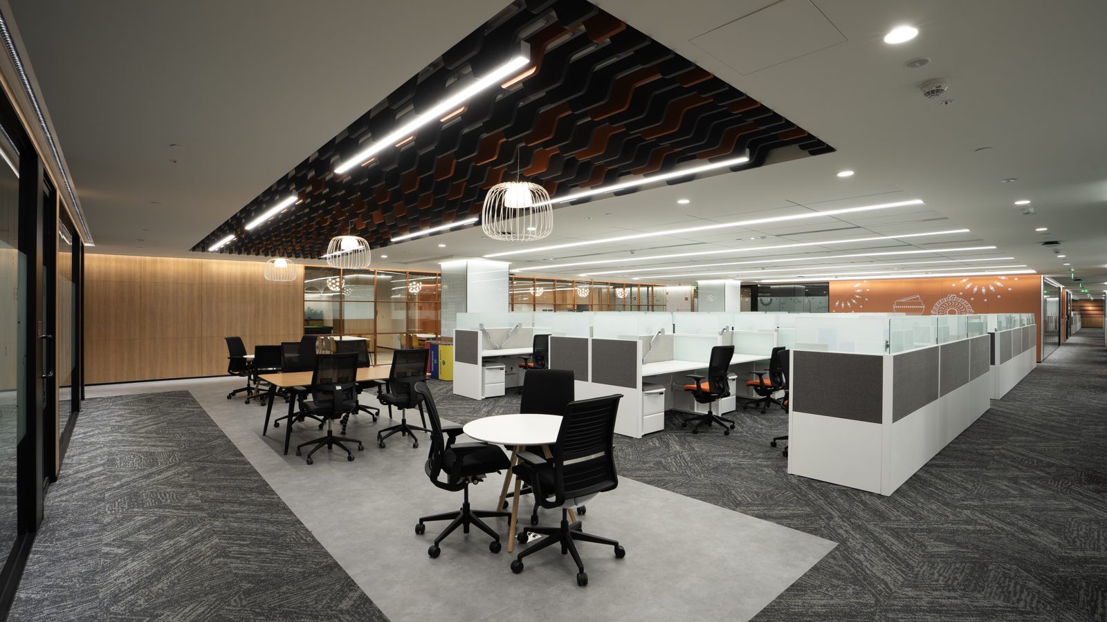 AMD โ engineered ceiling installation by Unicorn