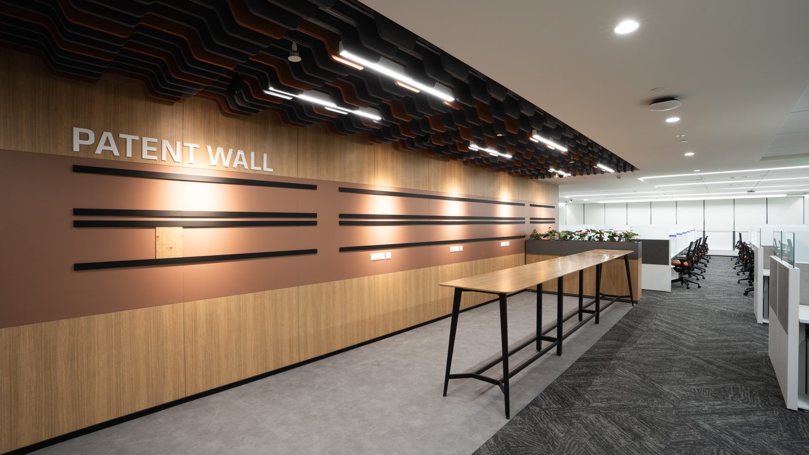 AMD โ engineered ceiling installation by Unicorn