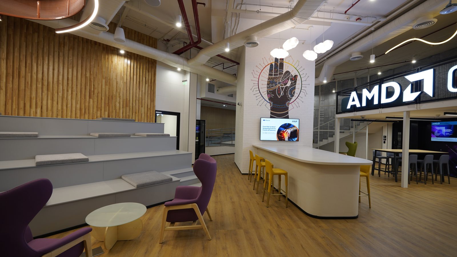 AMD โ engineered ceiling installation by Unicorn