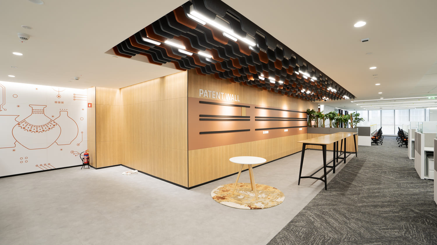 AMD offices — engineered ceiling installation by Unicorn