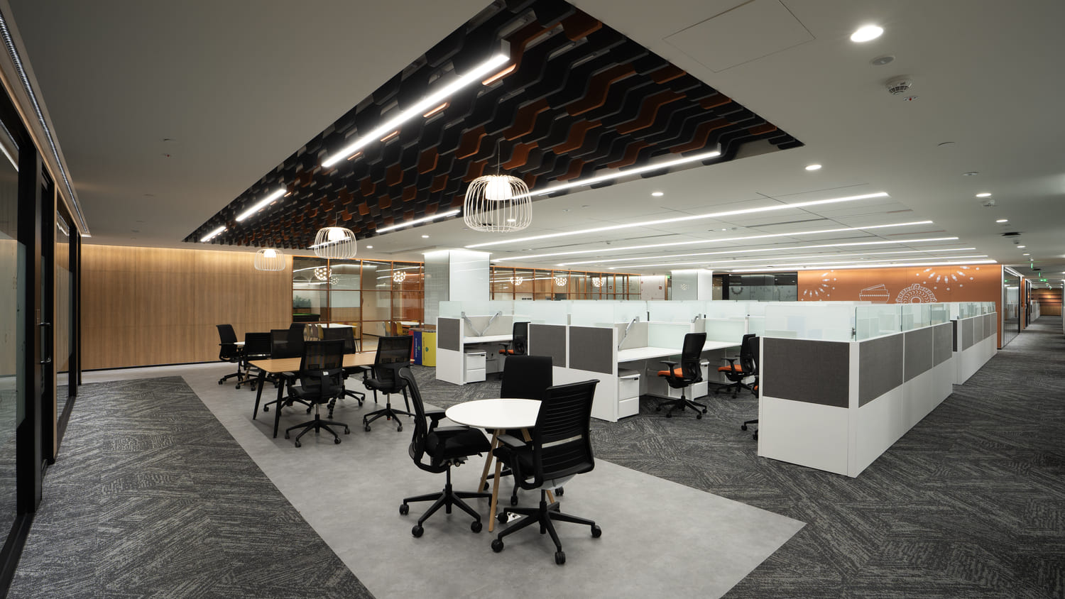 AMD offices — engineered ceiling installation by Unicorn