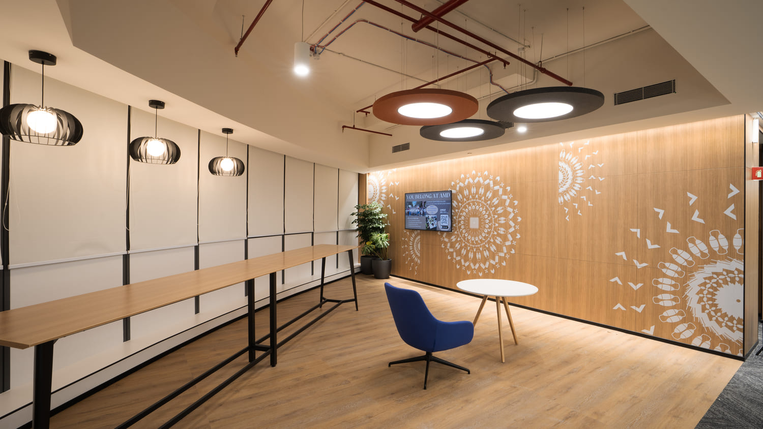 AMD offices — engineered ceiling installation by Unicorn