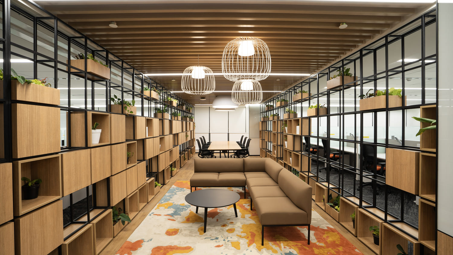 AMD offices — engineered ceiling installation by Unicorn