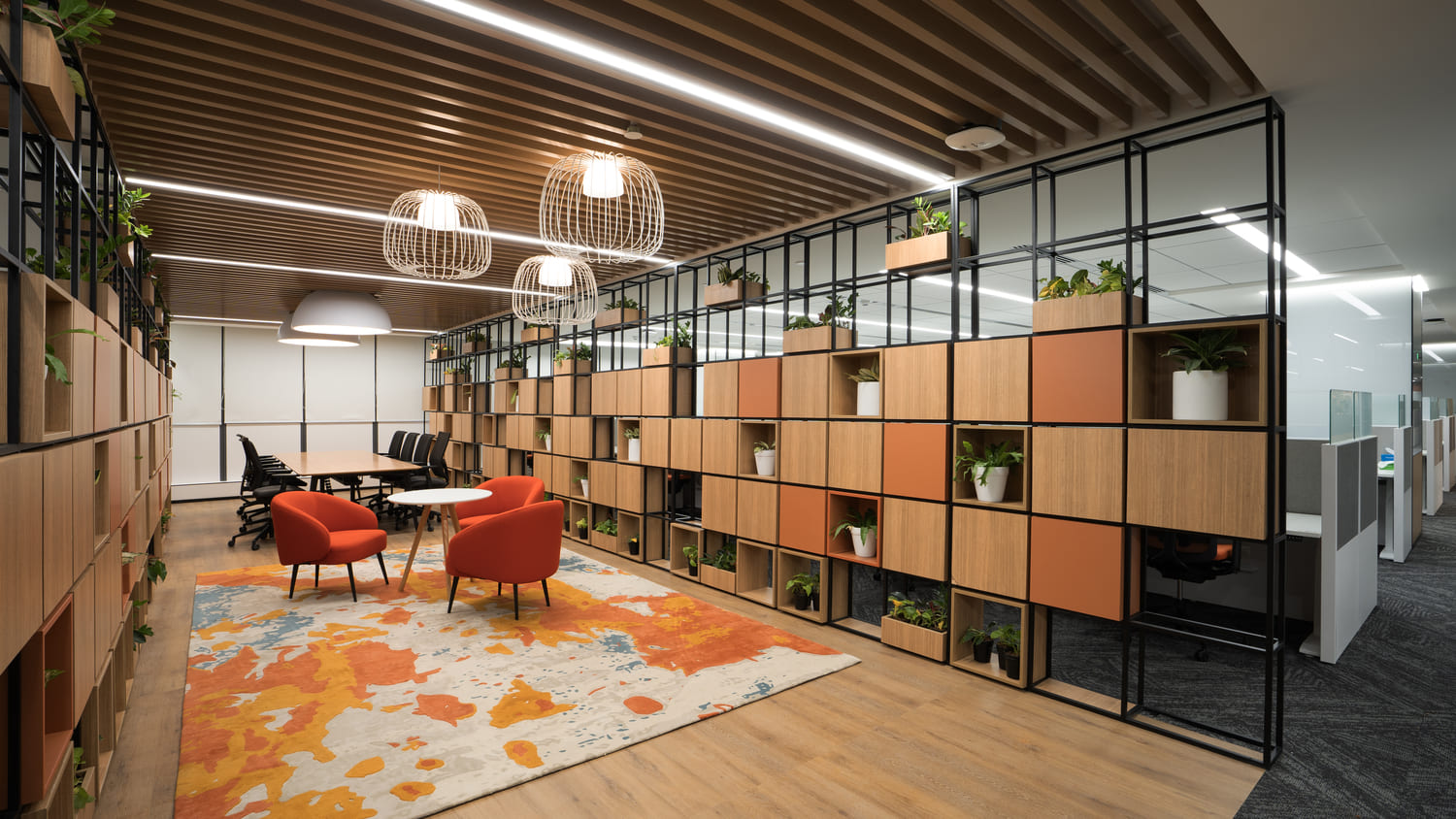 AMD offices — engineered ceiling installation by Unicorn