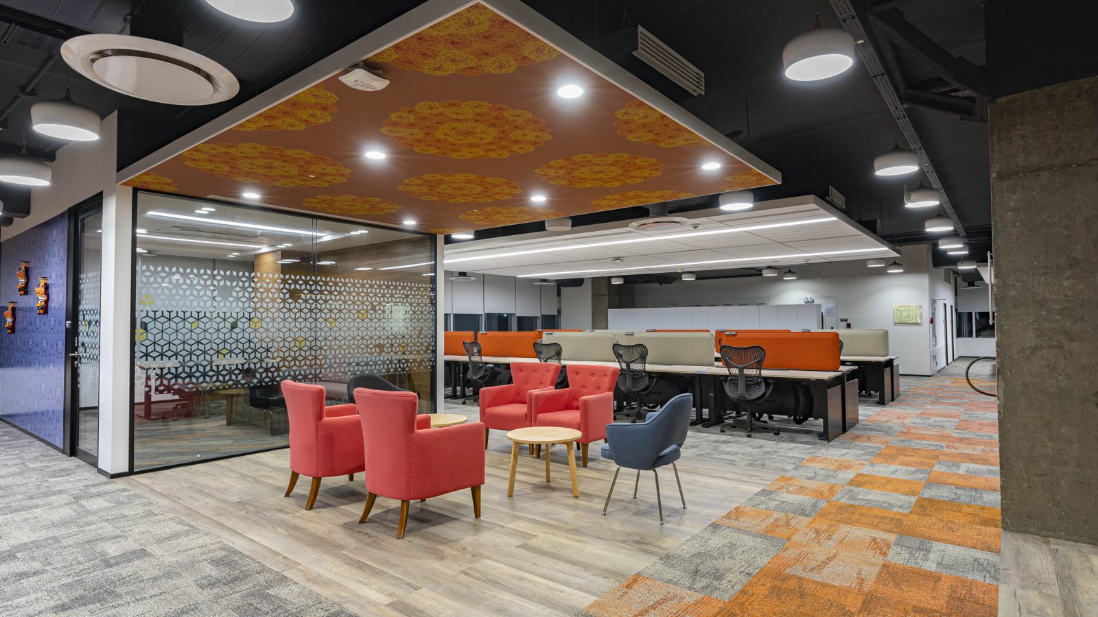 SAP โ engineered ceiling installation by Unicorn