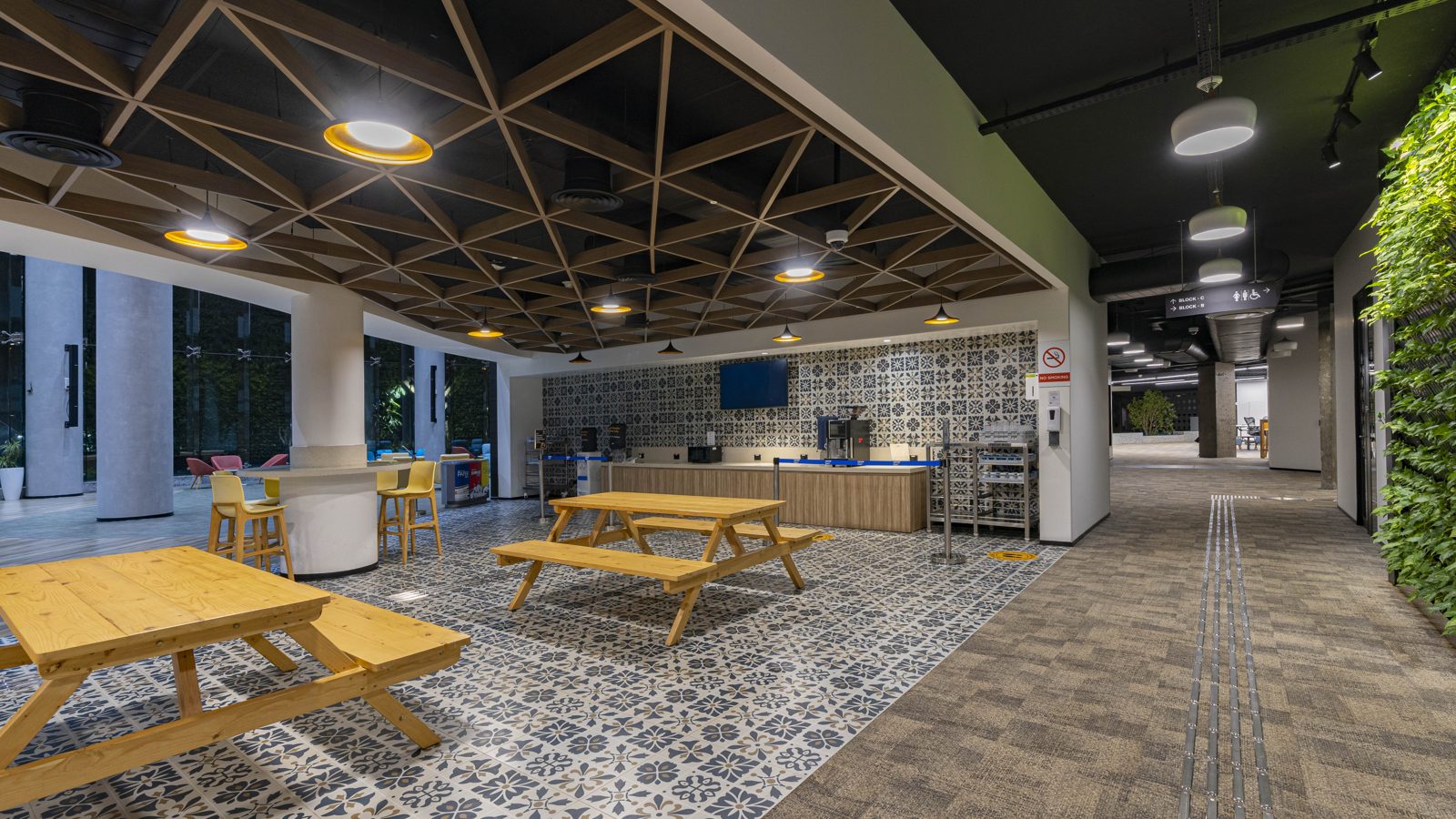 SAP โ engineered ceiling installation by Unicorn