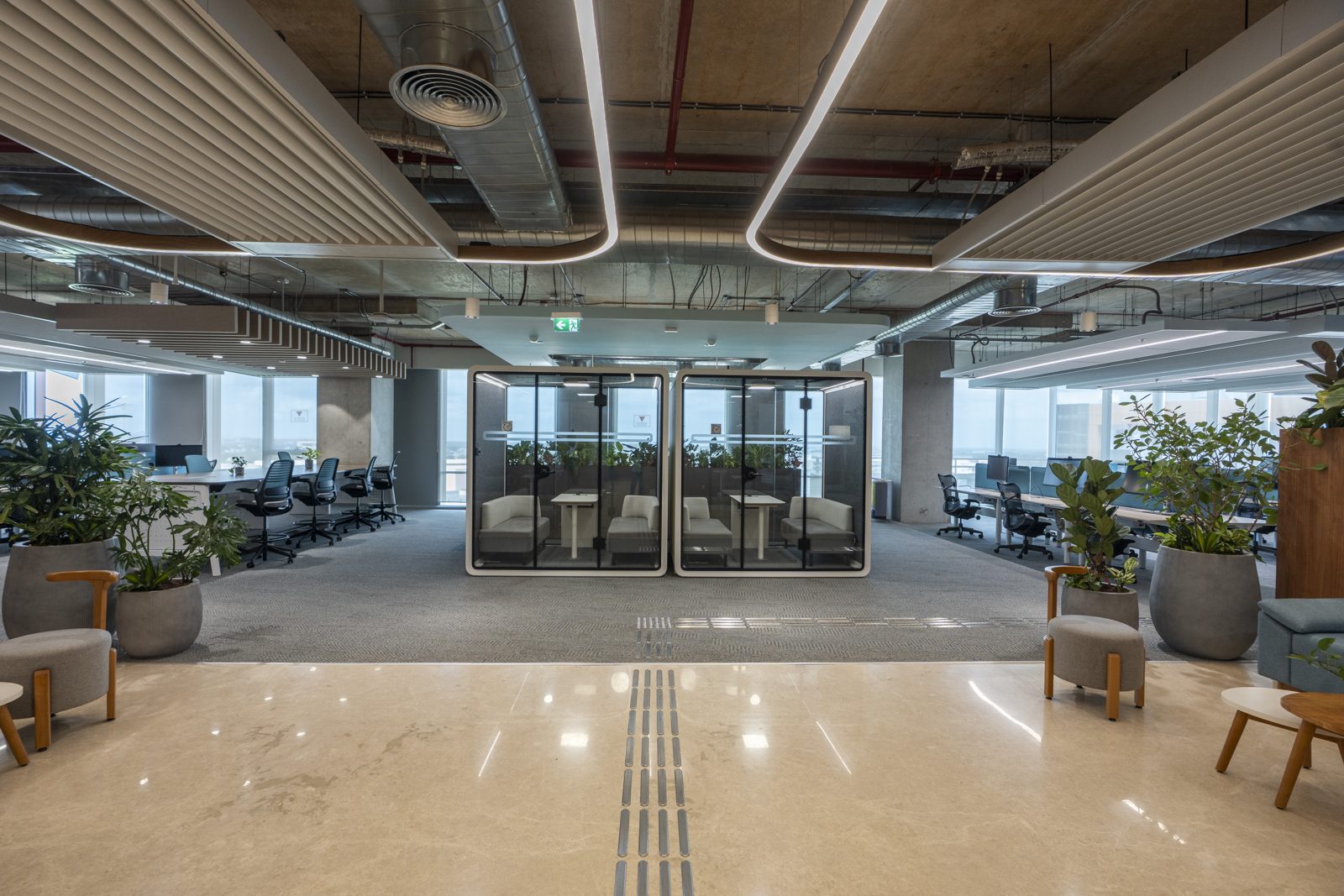 SAP โ engineered ceiling installation by Unicorn